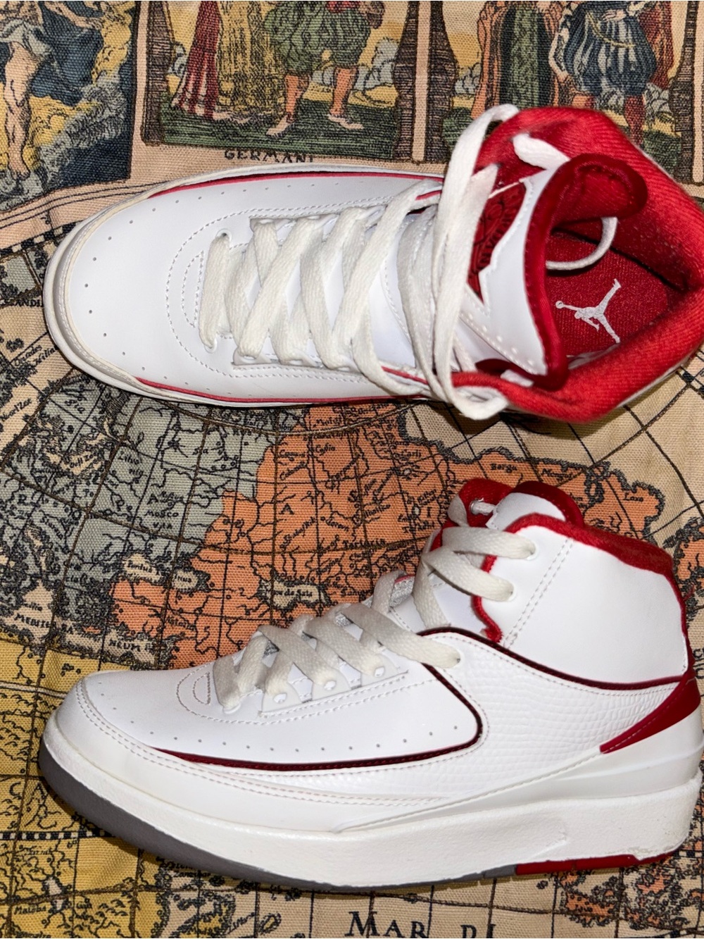 Nike Kids White and Red High-Top Sneakers